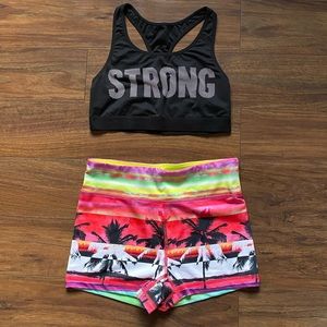 Fitness shorts & bra